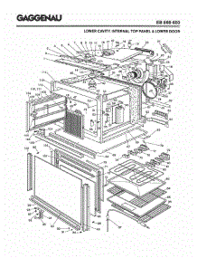 02 - Lower Cavity, Internal Top Panel & Lower Door parts for Gaggenau EB868-600 from AppliancePartsPros.com