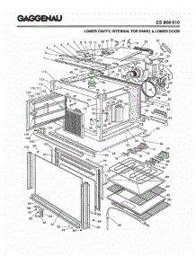 02 - Lower Cavity, Internal Top Panel & Lower Door parts for Gaggenau EB868-610 from AppliancePartsPros.com