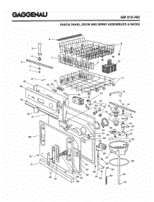 02 - Fascia Panel, Door And Spray Assemblies & Racks parts for Gaggenau GM215-760 from AppliancePartsPros.com