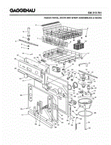 02 - Fascia Panel, Door And Spray Assemblies & Racks parts for Gaggenau GM215-761 from AppliancePartsPros.com