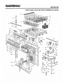 02 - Fascia Panel, Door And Spray Assemblies & Racks parts for Gaggenau GM286-760 from AppliancePartsPros.com