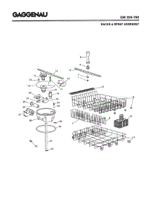 04 - Racks & Spray Assembly parts for Gaggenau GM335-760 from AppliancePartsPros.com