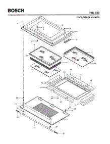 06 - Door, Upper & Lower parts for Bosch Wall Oven HBL562 from AppliancePartsPros.com