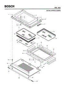 06 - Door, Upper & Lower parts for Bosch Wall Oven HBL652 from AppliancePartsPros.com