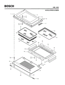 06 - Door, Upper & Lower parts for Bosch Wall Oven HBL662 from AppliancePartsPros.com