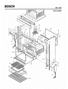 02 - Body, Lower parts for Bosch Wall Oven HBL665 from AppliancePartsPros.com