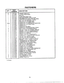 14 - Fasteners parts for Thermador Range PRDS304 from AppliancePartsPros.com