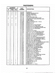22 - Fasteners parts for Thermador Range PRDS364GL from AppliancePartsPros.com
