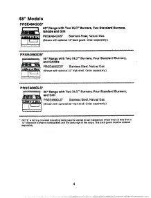 09 - 48`` Models parts for Thermador Range PRDS484GG from AppliancePartsPros.com