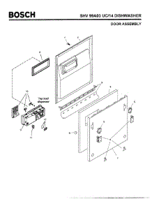 02 - Door Assembly parts for Bosch Dishwasher SHV99A03 UC/14 (FD 8212-) from AppliancePartsPros.com