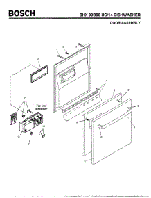 02 - Door Assembly parts for Bosch Dishwasher SHX99B06 UC/14 (FD 8212-) from AppliancePartsPros.com