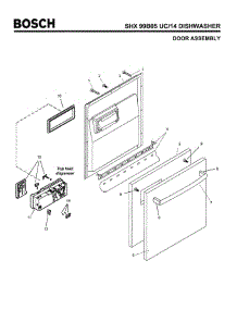 02 - Door Assembly parts for Bosch Dishwasher SHX99B05 UC/14 (FD 8212-) from AppliancePartsPros.com