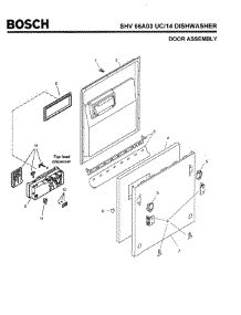 02 - Door Assembly parts for Bosch Dishwasher SHV66A03 UC/14 (FD 8301-) from AppliancePartsPros.com