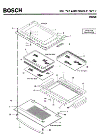 05 - Door parts for Bosch Wall Oven HBL742 AUC (FD 8207-) from AppliancePartsPros.com