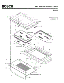 05 - Door parts for Bosch Wall Oven HBL745 AUC (FD 8207-) from AppliancePartsPros.com