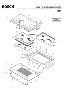 08 - Door parts for Bosch Wall Oven HBL752 AUC (FD 8207-) from AppliancePartsPros.com