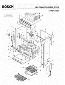 02 - Body, Lower parts for Bosch Wall Oven HBL756 AUC (FD 8207-) from AppliancePartsPros.com