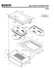08 - Door parts for Bosch Wall Oven HBL756 AUC (FD 8207-) from AppliancePartsPros.com