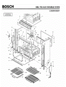 02 - Body, Lower parts for Bosch Wall Oven HBL765 AUC (FD 8207-) from AppliancePartsPros.com