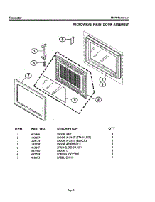 10 - Microwave Main Door parts for Thermador Oven SMW272YB AFTER S/N 8204 from AppliancePartsPros.com