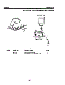 12 - Microwave High Voltage Harness parts for Thermador Oven SMW272YB AFTER S/N 8204 from AppliancePartsPros.com