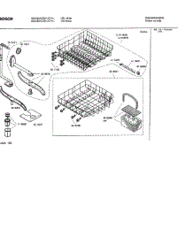 06 - Racks parts for Bosch Dishwasher SHU33AC06 UC/14 from AppliancePartsPros.com