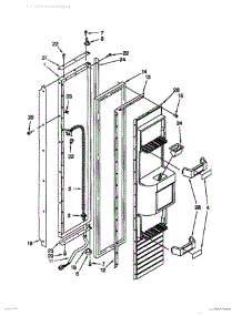 11 - Freezer Door parts for Thermador Refrigerator TSS48QBB00 from AppliancePartsPros.com