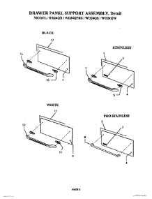 05 - Drawer Panel Support parts for Thermador Warming Drawer WD24QW from AppliancePartsPros.com