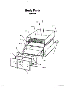 03 - Body parts for Thermador Warming Drawer WD30XB from AppliancePartsPros.com