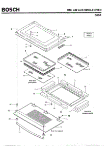 05 - Door parts for Bosch Wall Oven HBL432 AUC (FD 8202-) from AppliancePartsPros.com