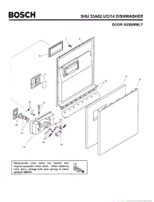 02 - Door Assembly parts for Bosch Dishwasher SHU33A02 UC/14 (FD 8211-) from AppliancePartsPros.com
