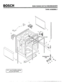 03 - Tank Assembly parts for Bosch Dishwasher SHU33A02 UC/14 (FD 8211-) from AppliancePartsPros.com