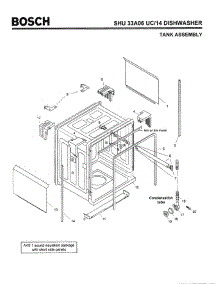 03 - Tank Assembly parts for Bosch Dishwasher SHU33A06 UC/14 (FD 8211-) from AppliancePartsPros.com