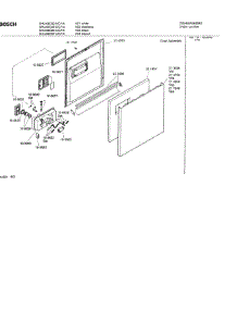 02 - Door Assembly parts for Bosch Dishwasher SHU43C02 UC/14 (FD 8211-) from AppliancePartsPros.com