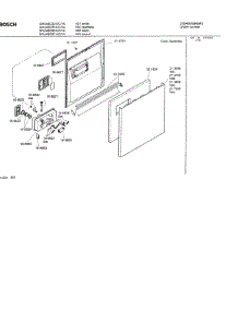02 - Door Assembly parts for Bosch Dishwasher SHU43C05 UC/14 (FD 8211-) from AppliancePartsPros.com