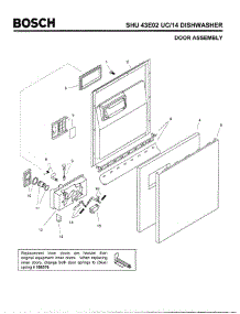 02 - Door Assembly parts for Bosch Dishwasher SHU43E02 UC/14 (FD 8211-) from AppliancePartsPros.com
