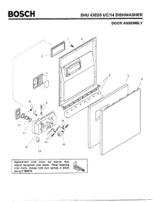 02 - Door Assembly parts for Bosch Dishwasher SHU43E05 UC/14 (FD 8211-) from AppliancePartsPros.com