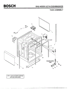 03 - Tank Assembly parts for Bosch Dishwasher SHU43E05 UC/14 (FD 8211-) from AppliancePartsPros.com