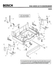 05 - Base parts for Bosch Dishwasher SHU43E06 UC/14 (FD 8211-) from AppliancePartsPros.com