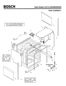 03 - Tank Assembly parts for Bosch Dishwasher SHU53A02 UC/14 (FD 8211-) from AppliancePartsPros.com