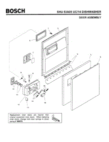 02 - Door Assembly parts for Bosch Dishwasher SHU53A05 UC/14 (FD 8211-) from AppliancePartsPros.com