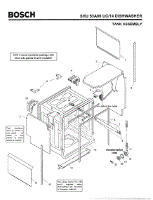 03 - Tank Assembly parts for Bosch Dishwasher SHU53A06 UC/14 (FD 8211-) from AppliancePartsPros.com