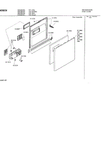 02 - Door Assembly parts for Bosch Dishwasher SHU66C07 UC/14 (FD 8211-) from AppliancePartsPros.com