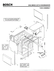 03 - Tank Assembly parts for Bosch Dishwasher SHU66E02 UC/14 (FD 8211-) from AppliancePartsPros.com