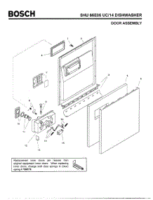 02 - Door Assembly parts for Bosch Dishwasher SHU66E06 UC/14 (FD 8211-) from AppliancePartsPros.com