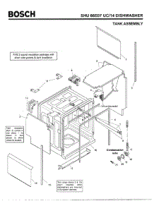 03 - Tank Assembly parts for Bosch Dishwasher SHU66E07 UC/14 (FD 8211-) from AppliancePartsPros.com