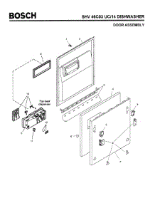 02 - Door Assembly parts for Bosch Dishwasher SHV46C03 UC/14 (FD 8211-) from AppliancePartsPros.com