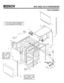 03 - Tank Assembly parts for Bosch Dishwasher SHX43E02 UC/14 (FD 8211-) from AppliancePartsPros.com