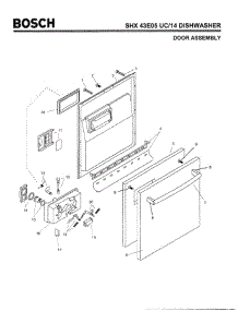 02 - Door Assembly parts for Bosch Dishwasher SHX43E05 UC/14 (FD 8211-) from AppliancePartsPros.com