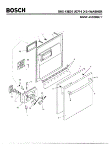 02 - Door Assembly parts for Bosch Dishwasher SHX43E06 UC/14 (FD 8211-) from AppliancePartsPros.com